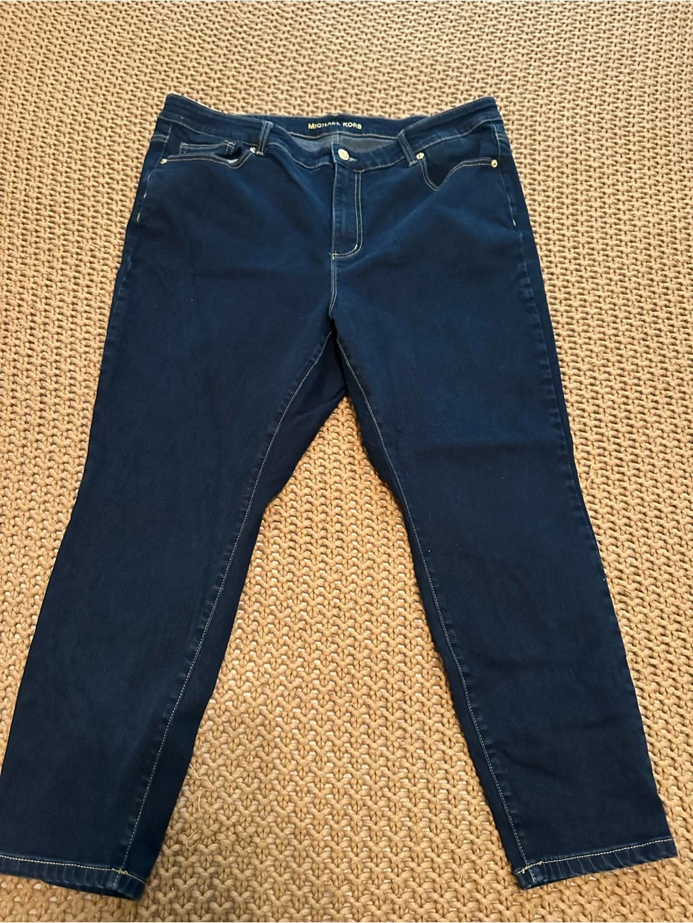 Michael Kors Plus Size 17 Dark Wash Stretch Straight Leg Jeans NWOT
